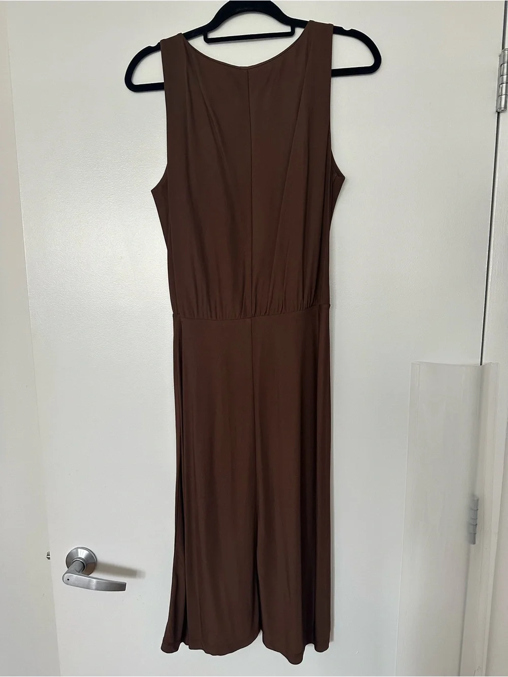 LK Bennett Chocolate Brown Sleeveless Pleated Maxi Dress - Picture 2 of 3